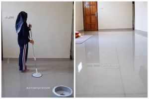 Cara cepat mengepel lantai tanpa sabun agar bersih kesat dan tak bau amis dengan 1 bahan dapur