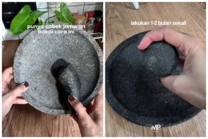Bukan digosok sabun, ini trik mengatasi cobek batu jamuran agar lebih steril andalkan 1 bahan dapur