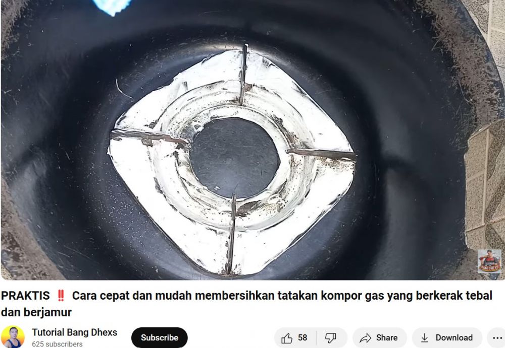 Cukup direndam 3 menit, ini trik cepat menghilangkan kerak tebal dan jamur di tatakan kompor gas