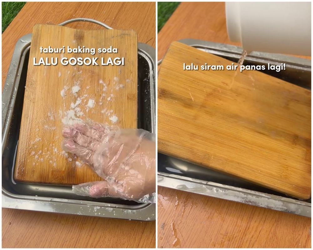 Cara hilangkan jamur di talenan kayu ini hasilnya bersih seperti baru, pakai 3 bahan dapur
