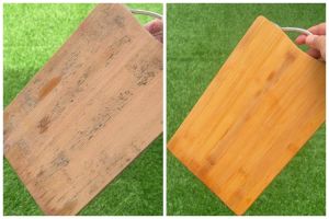 Cara hilangkan jamur di talenan kayu ini hasilnya bersih seperti baru, pakai 3 bahan dapur