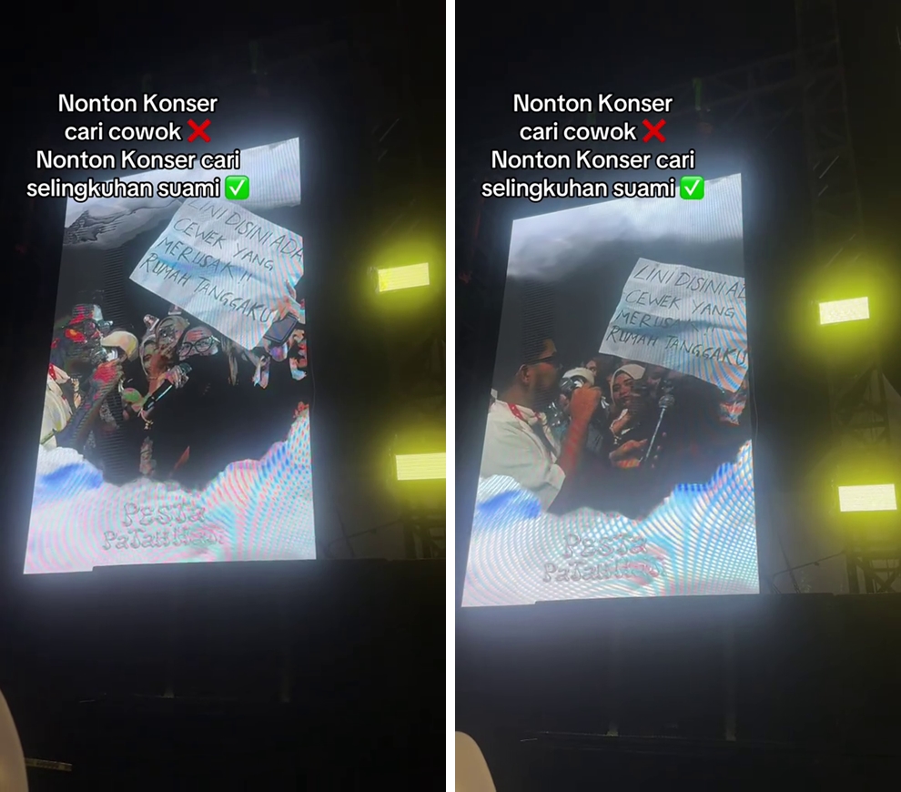 Muak diduakan, istri sah bongkar selingkuhan suami nonton konser yang sama di tengah keramaian