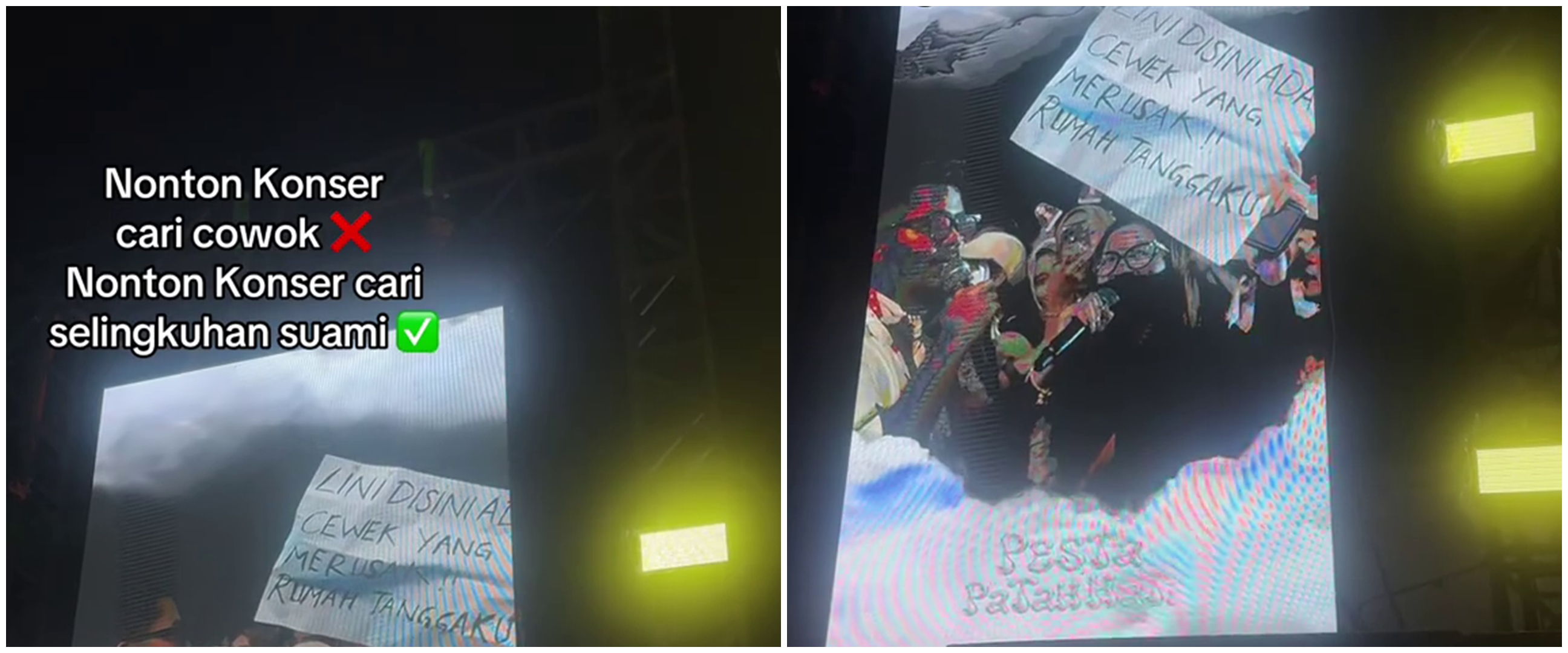 Muak diduakan, istri sah bongkar selingkuhan suami nonton konser yang sama di tengah keramaian