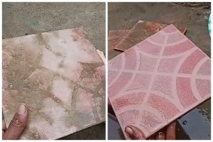 Tanpa cairan khusus, trik bersihkan bekas semen di keramik rumah ini bikin mulus pakai 2 bahan dapur