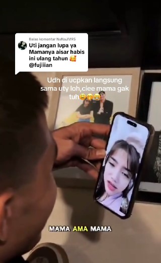 Momen Fuji video call Aishar Khaled ucapkan selamat ultah ke sang ibu, interaksinya bikin ikut salting