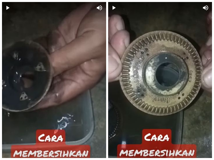 Tak perlu direndam sitrun, ini trik mudah bersihkan burner kompor hitam dekil pakai 1 bahan dapur