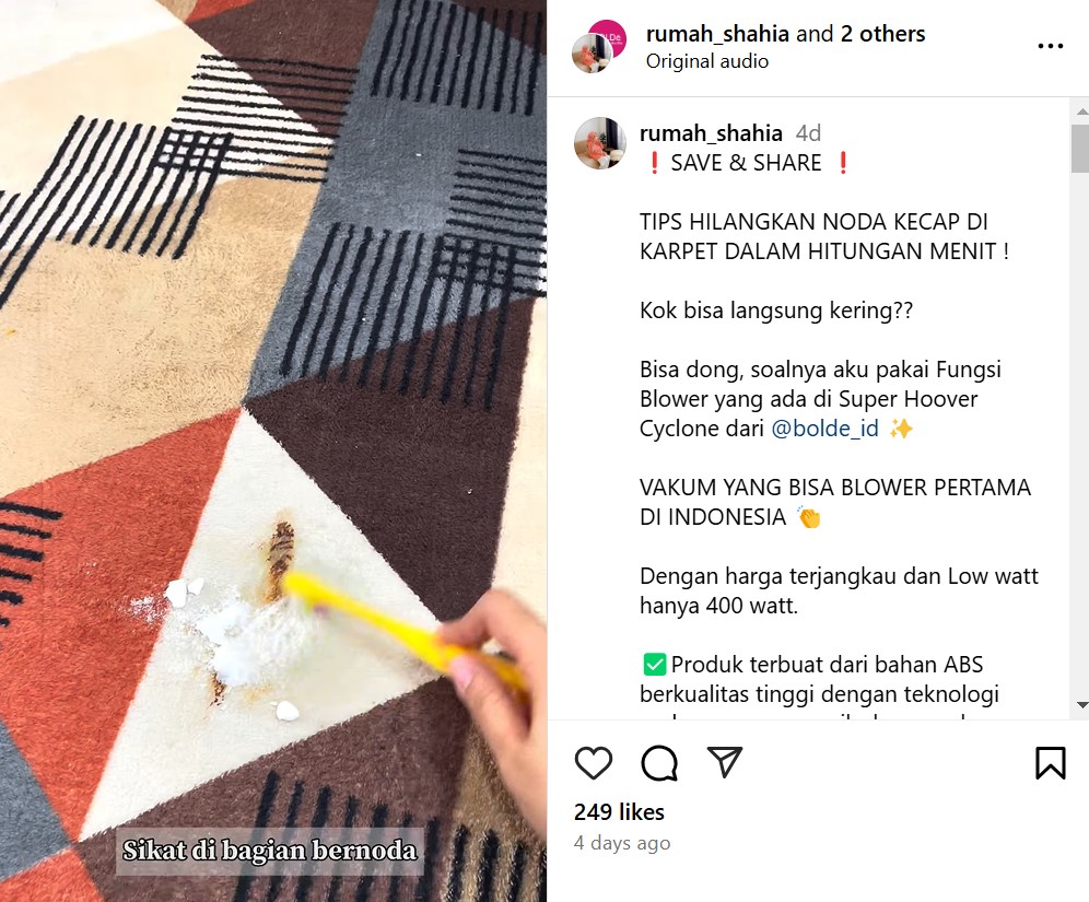 Tak perlu repot-repot dicuci, begini trik cepat menghilangkan noda kecap di karpet dalam 10 menit