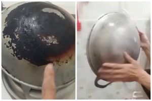 Cara menghilangkan kerak gosong di pantat wajan jadul pakai 3 bahan dapur, tidak perlu pakai cuka