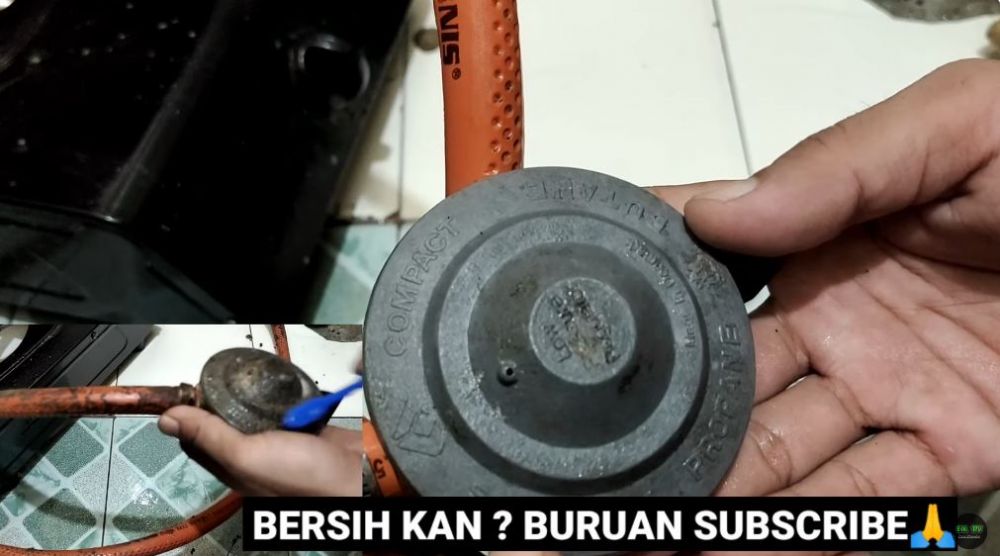 Cara bersihkan selang dan regulator tabung gas yang dekil, hempas dalam waktu 3 menit tanpa sitrun