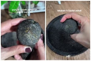 Cara tahu cobek batu asli atau palsu, cukup pakai 1 bahan dapur ini