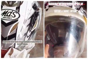 Cara bersihkan kaca helm buram jadi kinclong lagi pakai 1 bahan dapur, tanpa digosok pasta gigi