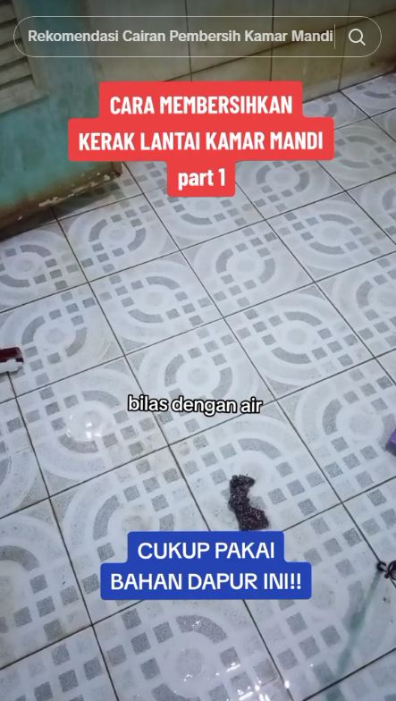 Cara membersihkan kerak di lantai kamar mandi cuma andalkan 1 bahan dapur, tanpa digosok sitrun