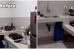 11 Transformasi dapur pojok 2 x 2,5 meter ala Japandi ini solusi simpan barang banyak tapi tetap rapi