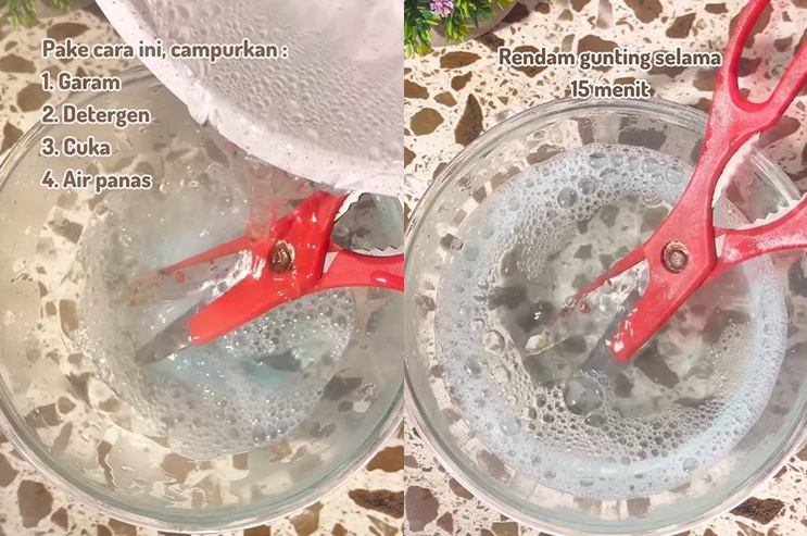 Trik agar gunting tumpul dan karatan jadi tajam kembali, tambah 2 bahan dapur