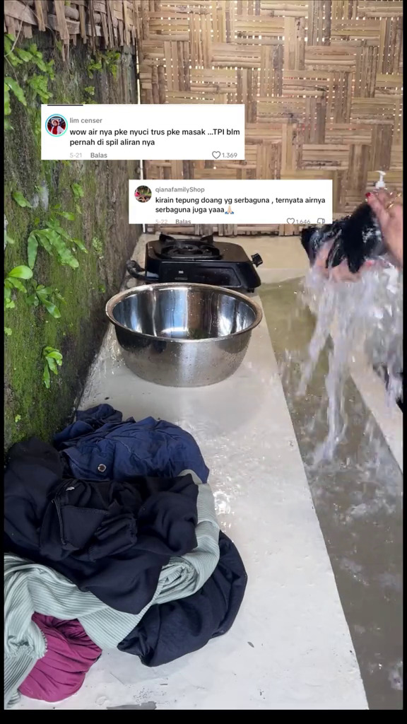 Dapur ini punya tempat cuci piring unik ala selokan mengalir yang tuai pro-kontra, intip 7 potretnya