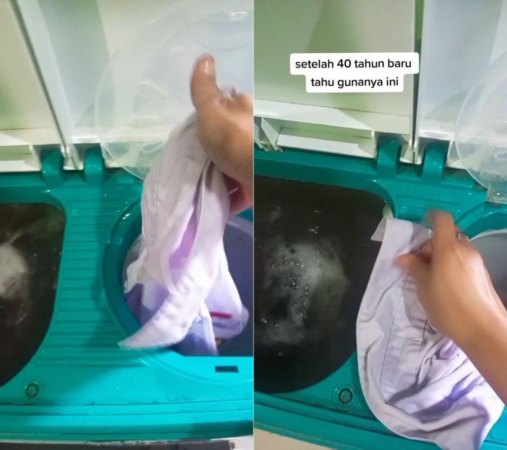 Wanita ini perlihatkan fungsi lain dari bagian mesin cuci yang bikin pekerjaan jadi lebih mudah