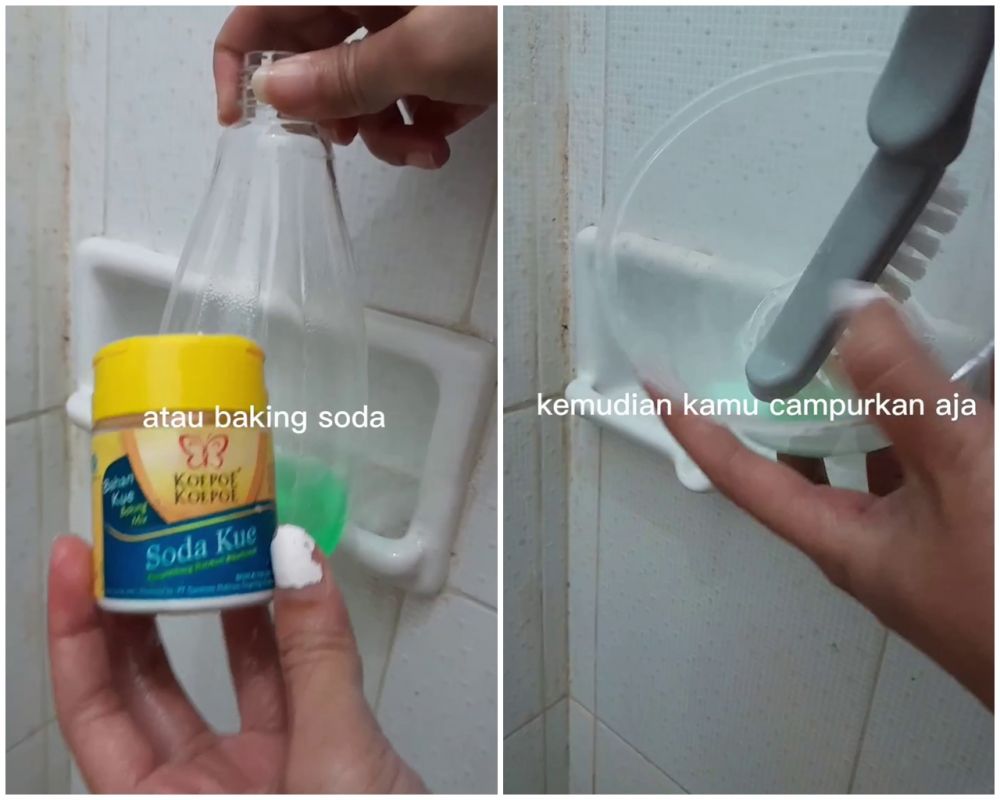 Cukup pakai 2 bahan dapur, cara mudah bersihkan wadah sabun ini bikin kerak auto terhempas