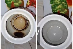 Andalkan 2 bahan dapur sederhana, ini cara menghilangkan kerak tebal bekas minuman di teko keramik