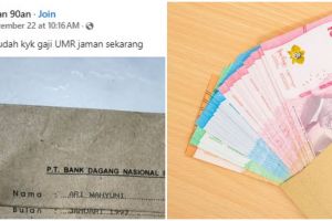 Pria ini bagikan slip gaji ibunya di tahun 1997, nominalnya bikin syok, setara dengan UMR sekarang