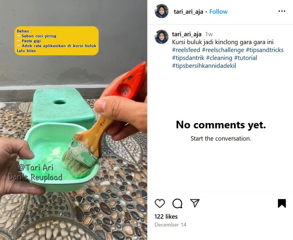 Trik bersihkan kursi plastik berlumut hitam jadi kesat antilicin, cukup andalkan 1 bahan dapur ini