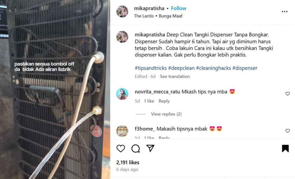 Tanpa dibongkar, ini cara mudah bersihkan tangki dispenser agar air minum tetap bersih dan higienis