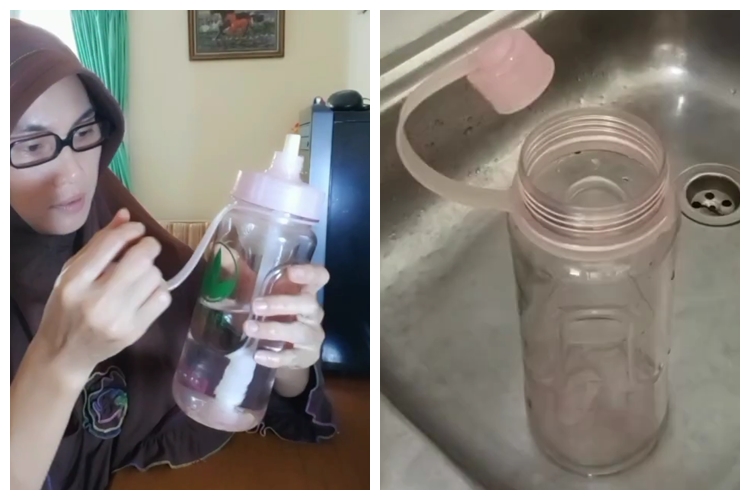 Tak perlu digosok, begini cara mencuci botol minum kusam dan menguning agar kinclong dan kesat lagi