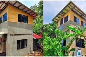 Rumah perpaduan triplek-semen ini tampak ringkih dari luar tapi dalamnya mewah pol, intip 6 potretnya