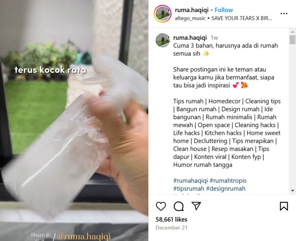 Trik agar kaca selalu bebas debu, berkilau, dan tak buram, cukup semprot pakai 1 bahan dapur ini