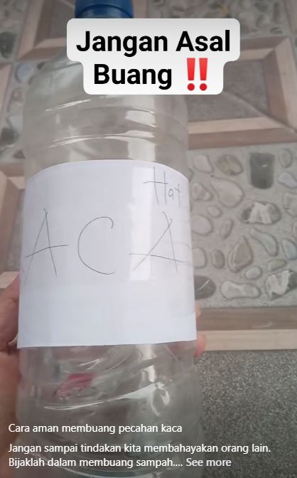 Trik aman emak-emak buang pecahan gelas kaca ke tong sampah tanpa perlu dibungkus plastik