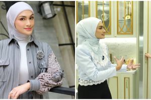 Lahan rumah menyatu dengan orang tua, 11 potret interior dapur Putri Zulkifli Hasan bernuansa emas