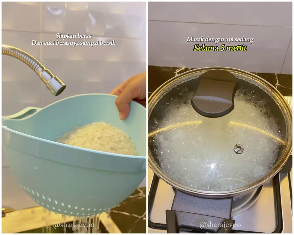 Tak perlu kukusan, ini trik cepat menanak nasi di kompor cuma 10 menit tanpa lengket dan lebih pulen