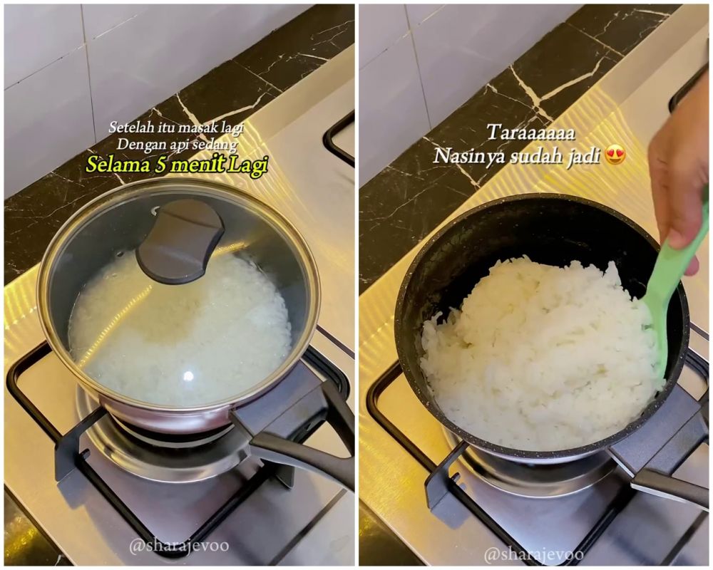 Tak perlu kukusan, ini trik cepat menanak nasi di kompor cuma 10 menit tanpa lengket dan lebih pulen