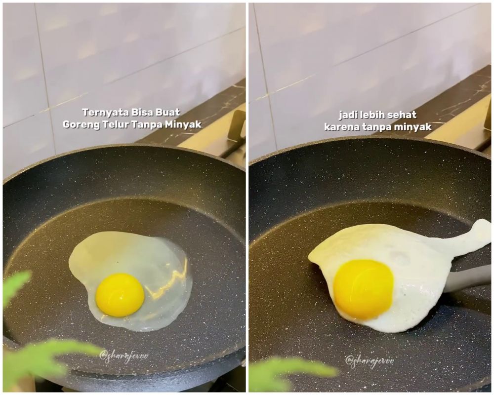 Tanpa tambahan minyak, begini cara goreng telur agar hasilnya mulus, tak lengket, dan mengerak