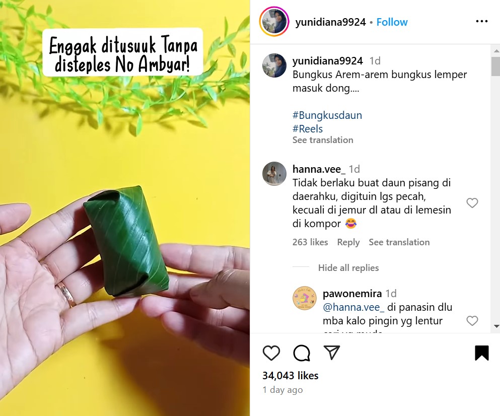 Cara mudah bungkus arem-arem bikin hasilnya kokoh dan tak mudah lepas meski tanpa lidi atau staples