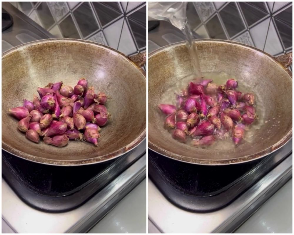 Tanpa direndam dulu, ini trik cepat mengupas bawang merah agar nggak bikin mata perih