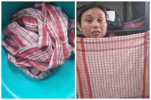 Bukan pakai sitrun, mencuci serbet dapur dekil jadi lebih bersih pakai 2 bahan dapur ini