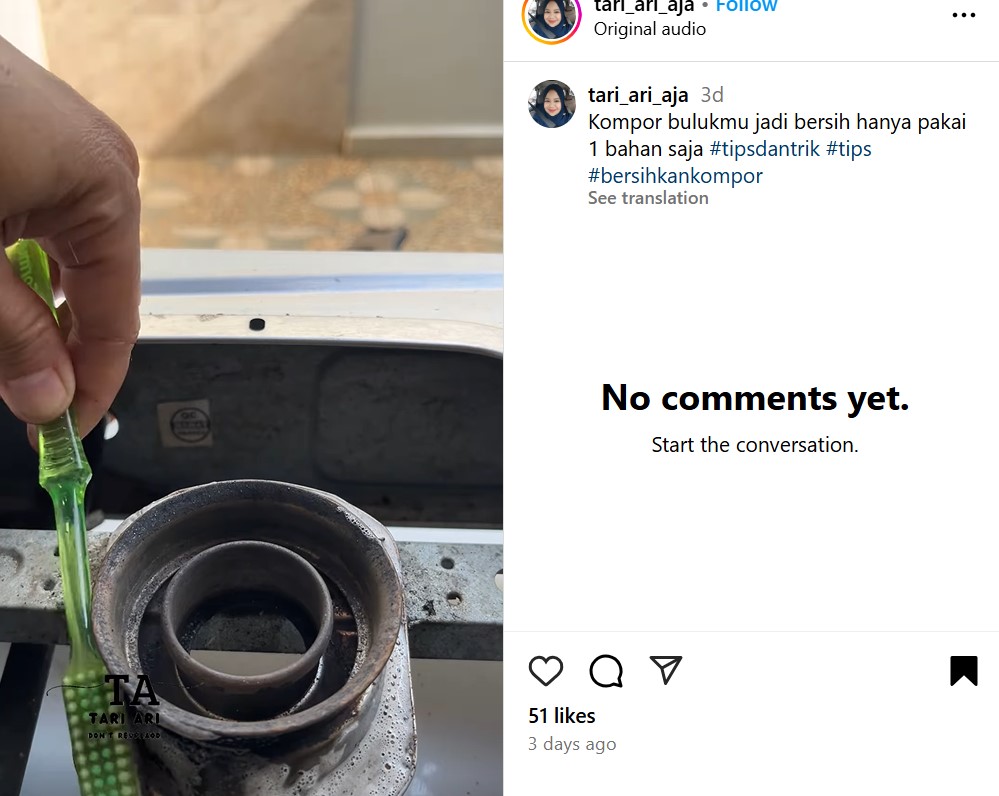 Bisa bikin korosi, ini cara mudah basmi kerak hitam di corong burner kompor tanpa perlu dibongkar