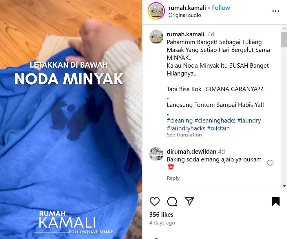 Trik cuci baju yang terkena tumpahan minyak ini praktis cuma perlu dikompres pakai 2 bahan dapur