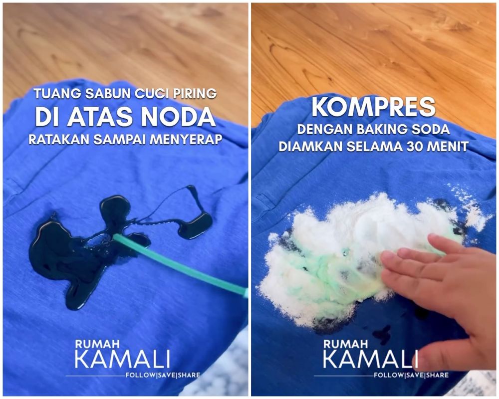 Trik cuci baju yang terkena tumpahan minyak ini praktis cuma perlu dikompres pakai 2 bahan dapur