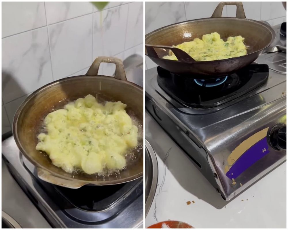 Tanpa tambahan tepung atau air, begini cara bikin telur dadar ala Padang tebal, padat, dan antikempis