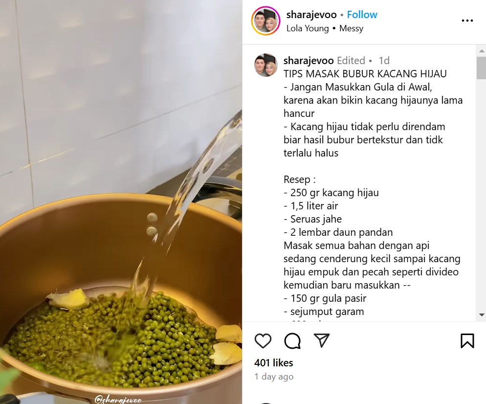 Jangan direndam dulu, ini trik masak bubur kacang hijau agar hasilnya tak hancur dan masih bertekstur