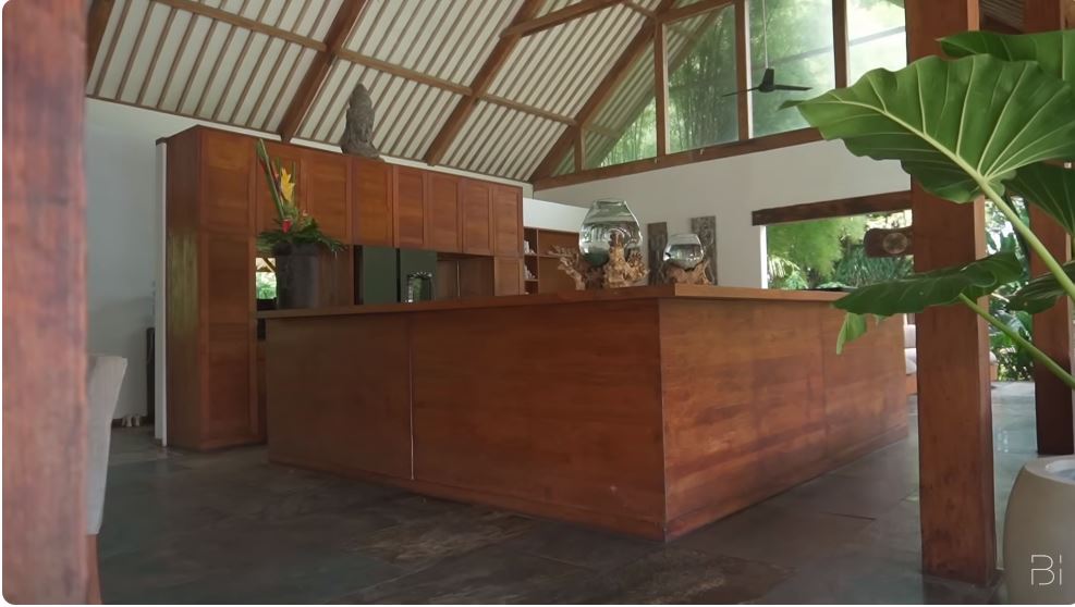 Indah Kalalo punya rumah bak resort di Bali, intip 9 potret dapur kayunya yang mirip bar