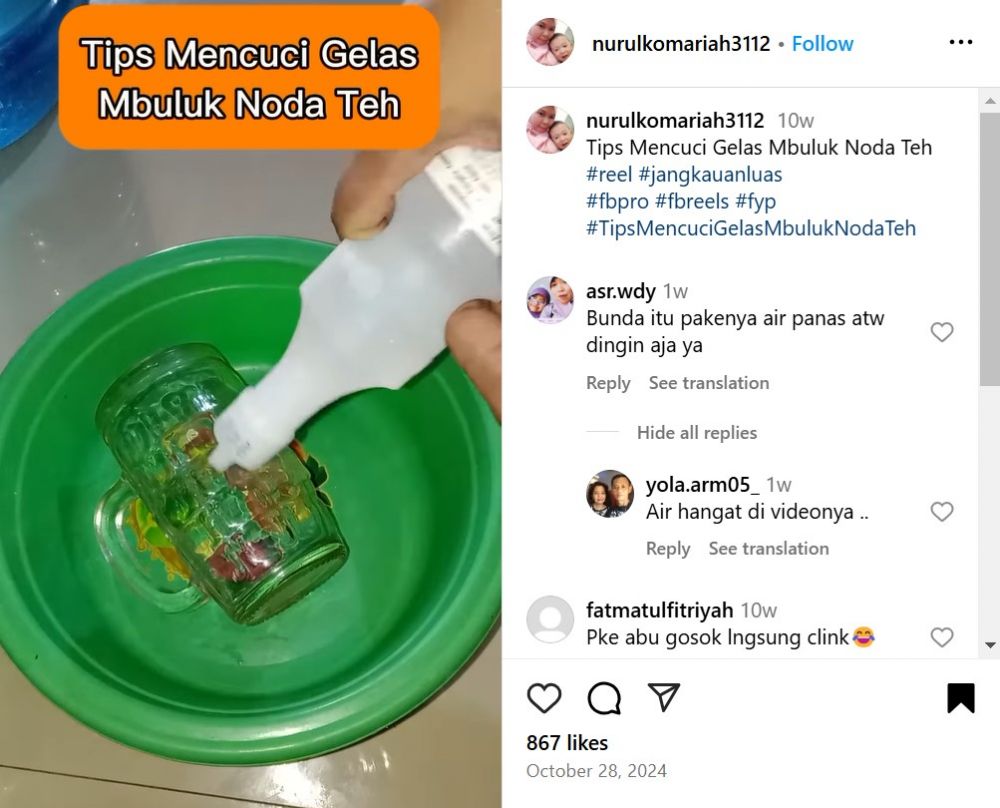 Tak perlu direndam air panas dan sitrun, ini cara cuci gelas buluk penuh kerak teh agar bening kembali