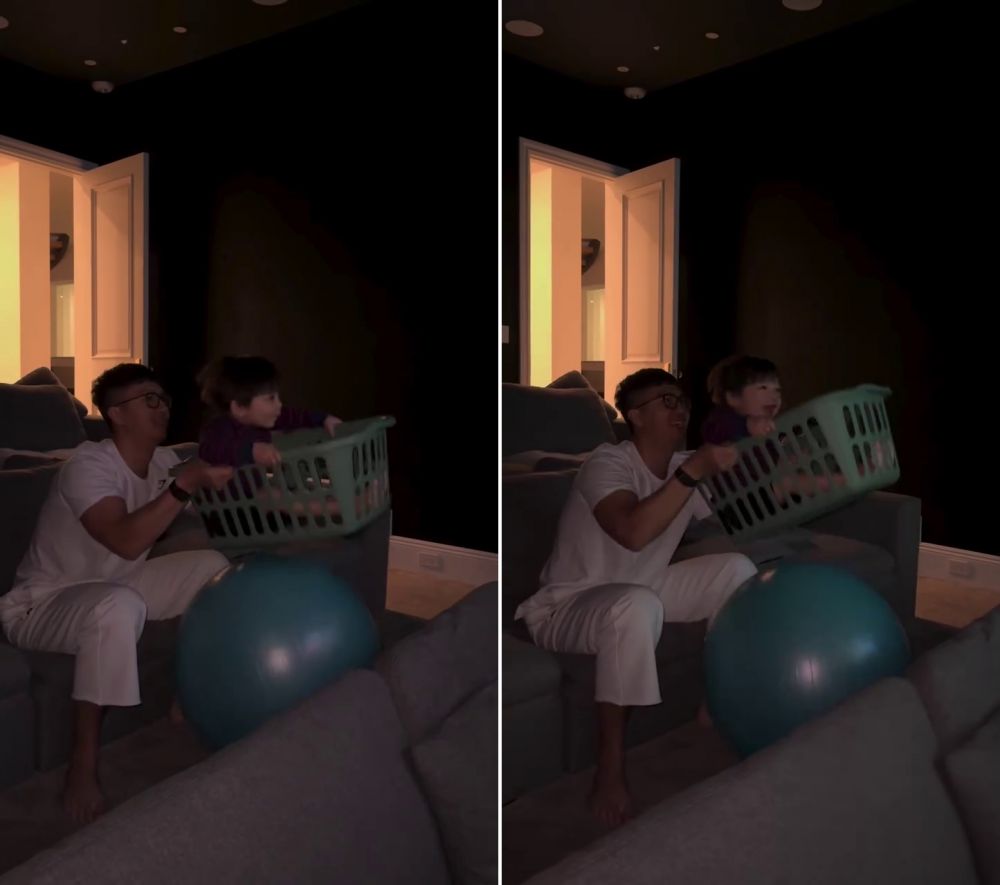 Padahal konglomerat tapi pilih merakyat, ini momen Indra Priawan temani anak main pakai keranjang baju