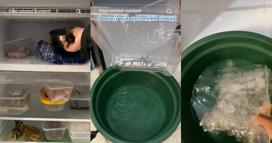 Trik sederhana mencairkan bunga es freezer tanpa kipas atau hair dryer