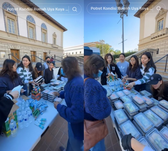 Simpati dengan korban kebakaran di LA, aksi Cinta Kuya bagi makanan di jalanan malah tuai pro kontra