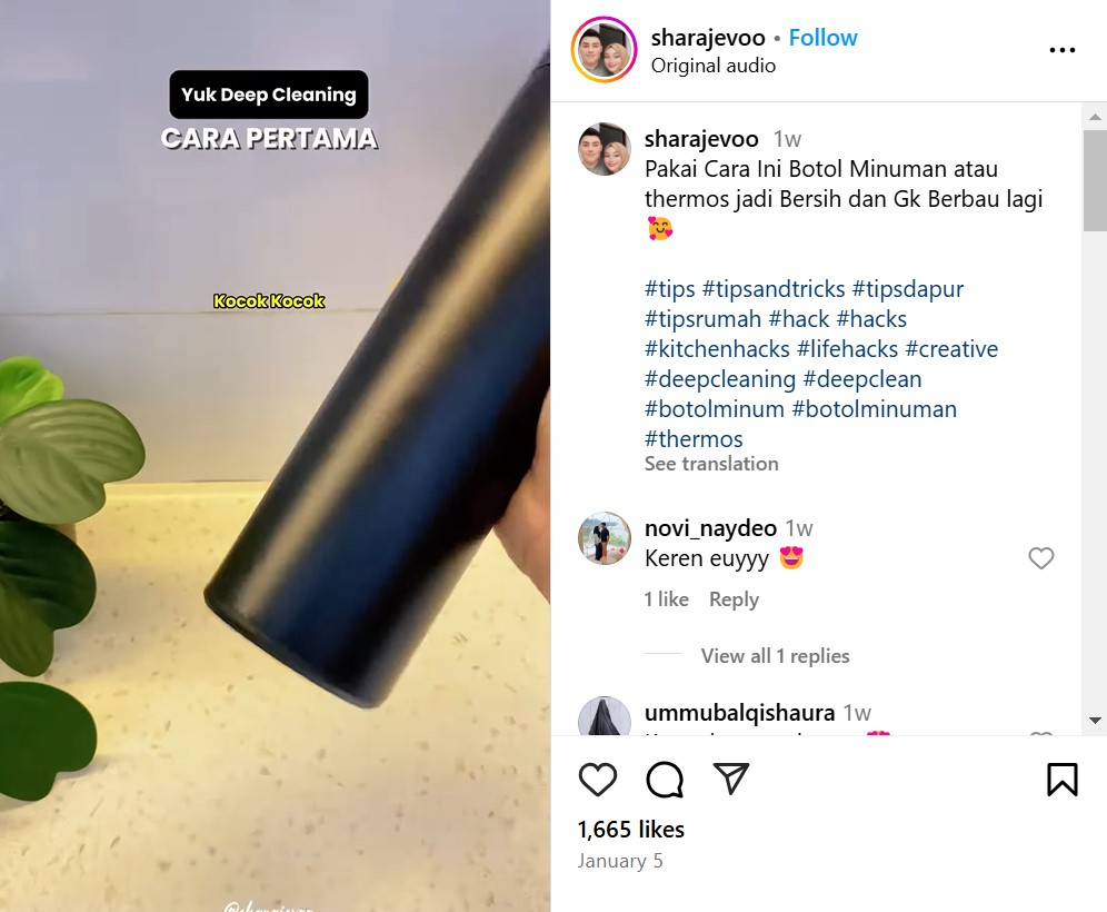 Cara mudah menghilangkan bau tak sedap di botol minum ini efektif tanpa disikat dan direndam berja-jam