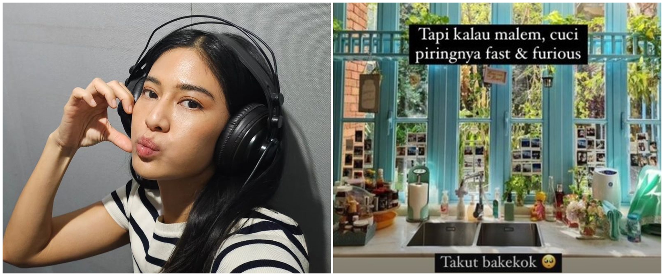 Tempat cuci piring penuh pecah belah, intip 11 potret dapur Dian Sastro yang estetik ala Disney
