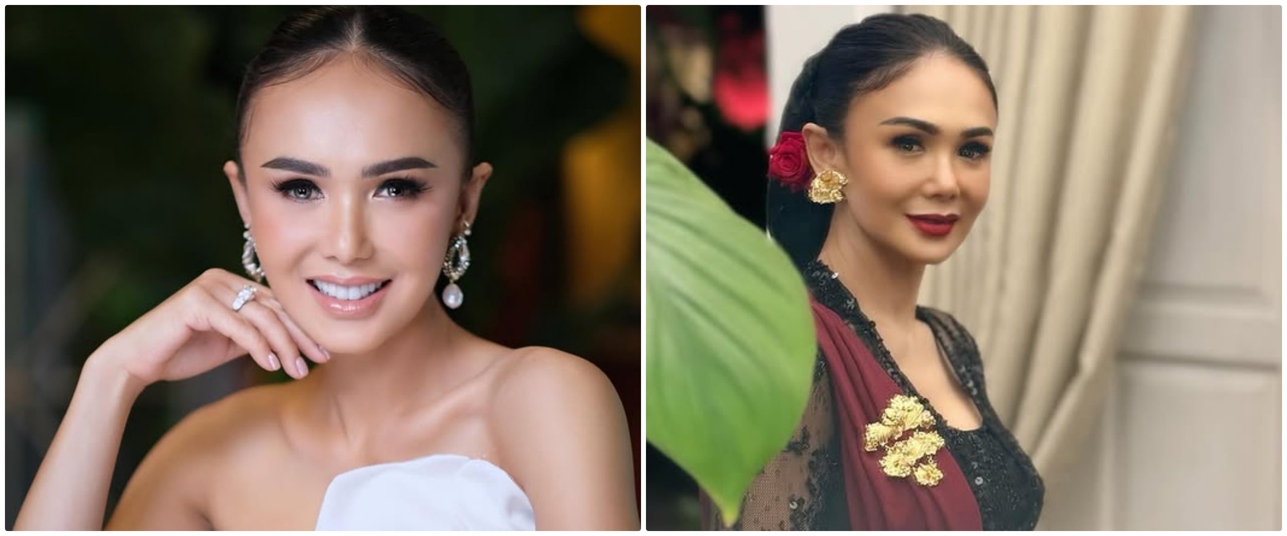 Tampil anggun saat kondangan ke nikahan putri Akbar Tandjung, plat mobil Yuni Shara bikin salah fokus