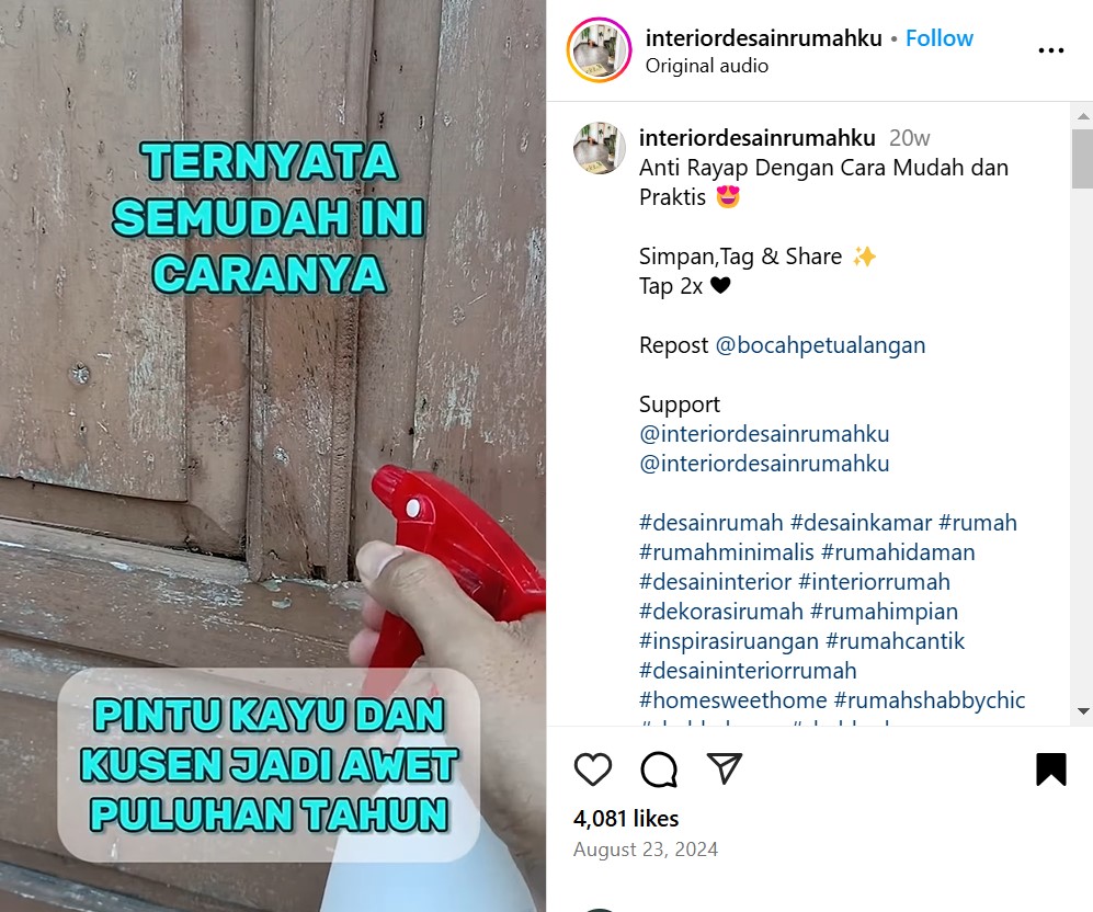 Pintu kayu jadi awet puluhan tahun, ini trik merawatnya supaya tidak keropos dimakan rayap